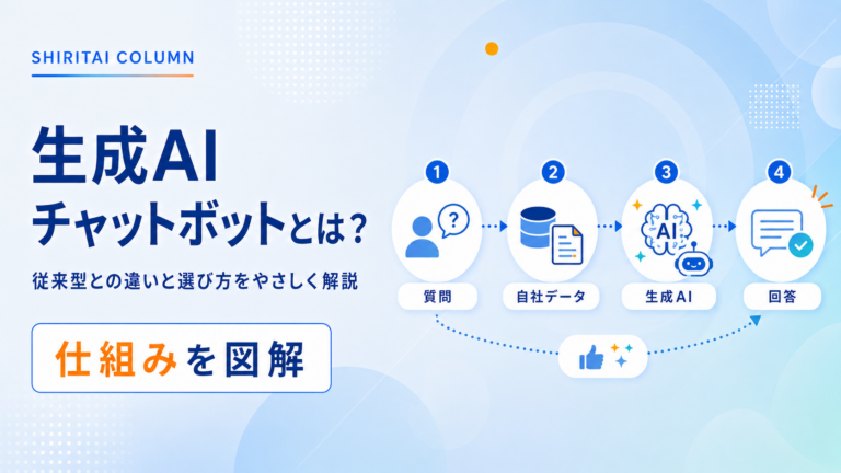 生成AIチャットボットを整理する｜シナリオ型・従来AI型との違いと、導入で失敗しない選び方