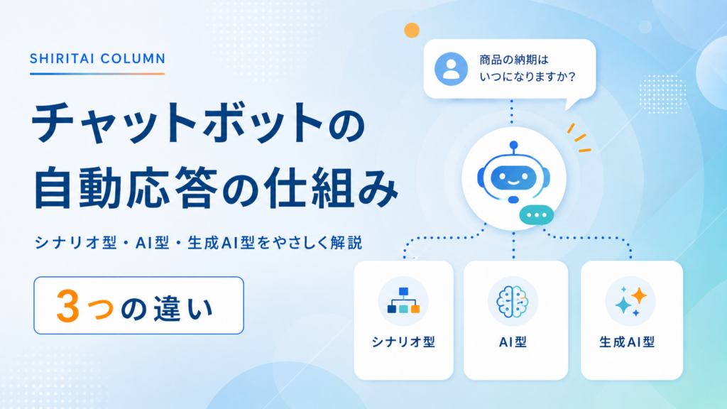 チャットボットの自動応答の仕組み｜3つの型の違いと、答えられる範囲