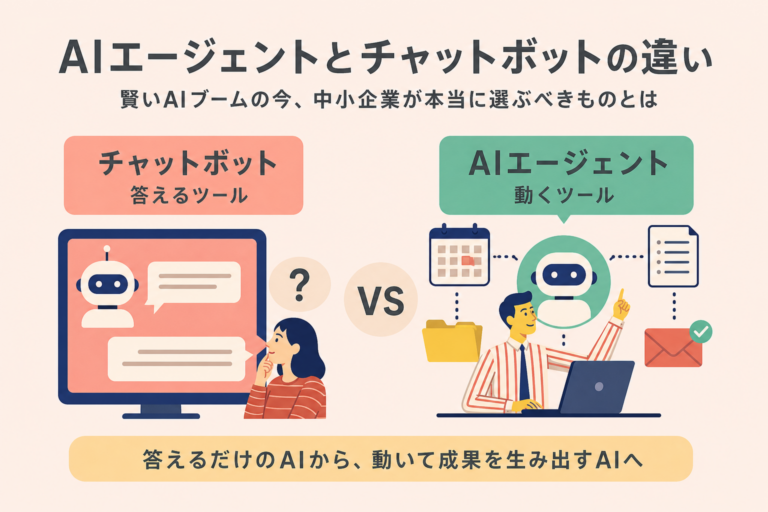 AIエージェントとチャットボットの違い｜「賢いAI」ブームの今、中小企業が本当に選ぶべきものとは