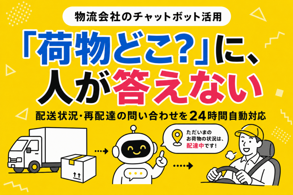 物流会社のチャットボット活用｜配送問い合わせを自動化して現場を守る