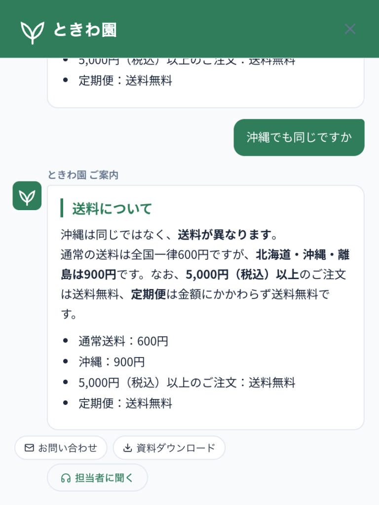 3往復のやりとり。2問目以降は主語を省いても通じています。