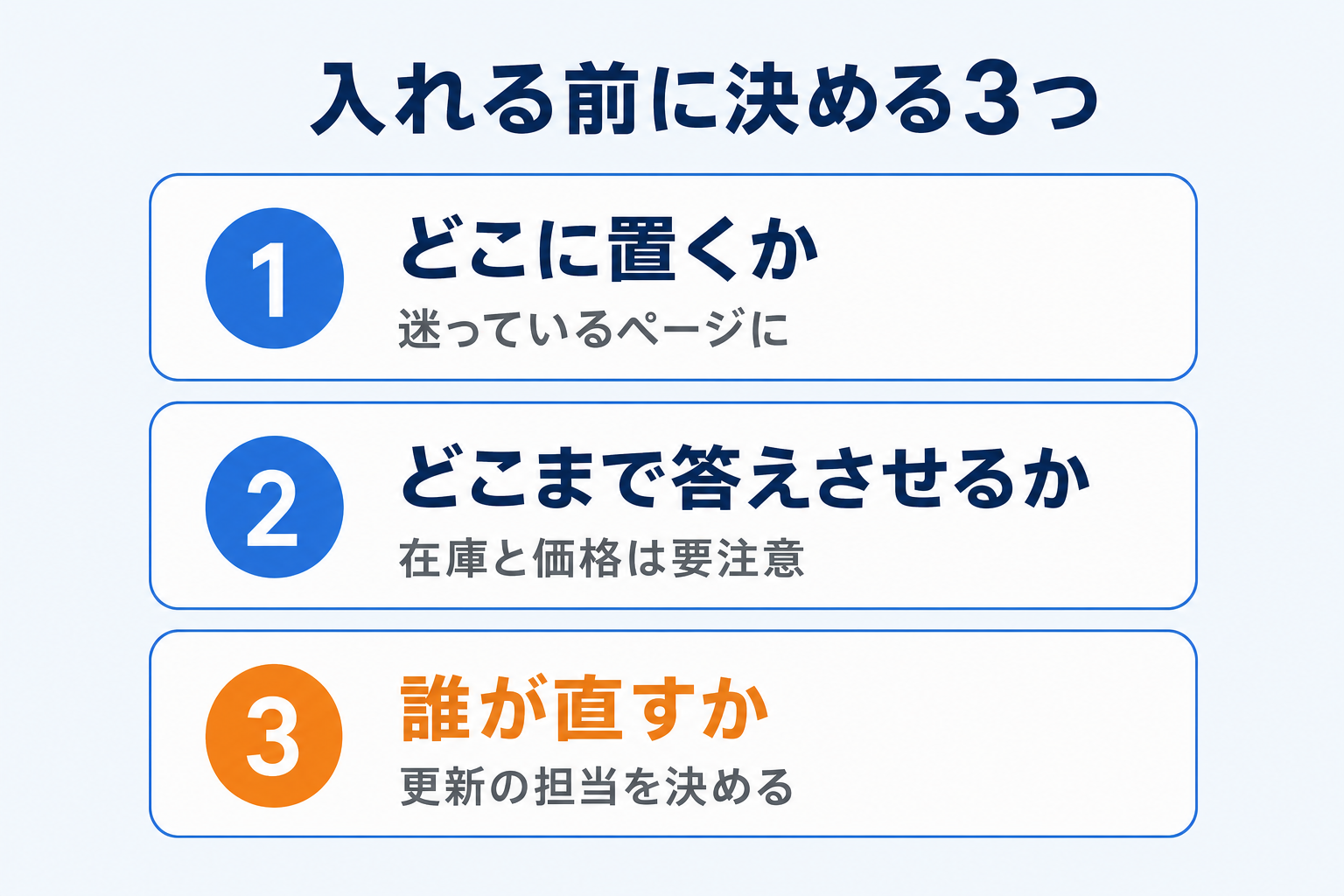 ECでチャットボットを入れる前に決めておく3つのこと