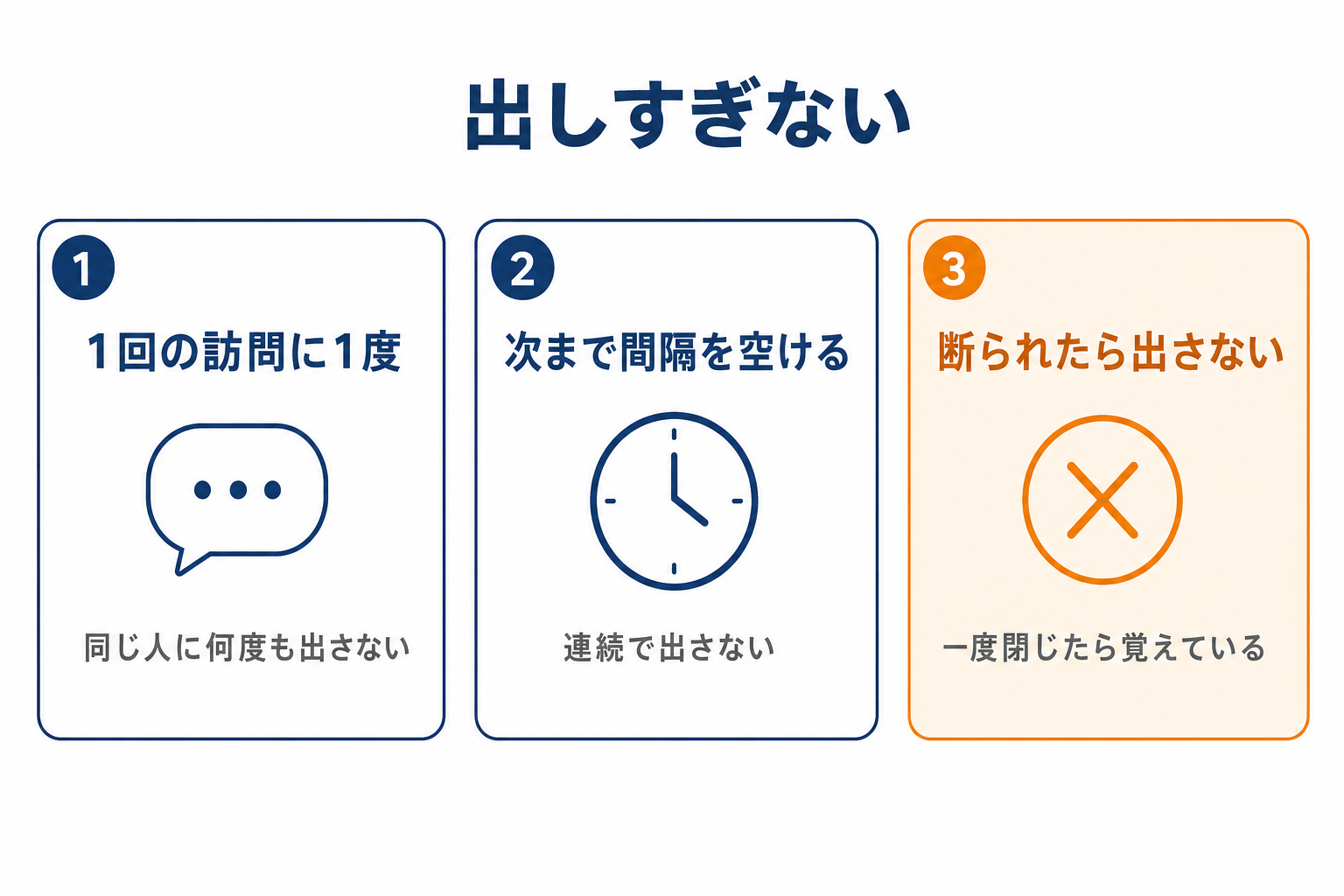 出しすぎないための3つの決めごと