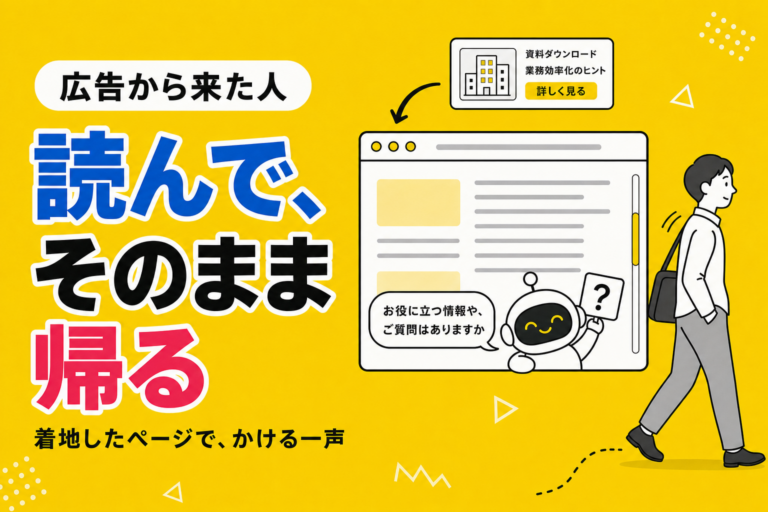 広告のランディングページで問い合わせが増えない｜着地後にかける一声