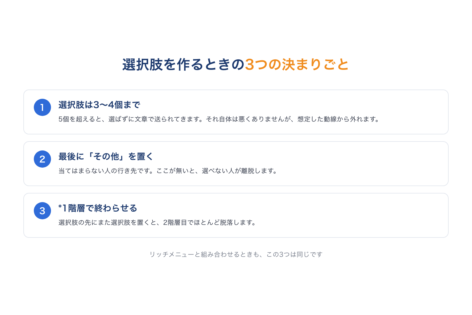 選択肢を作るときの3つの決まりごと