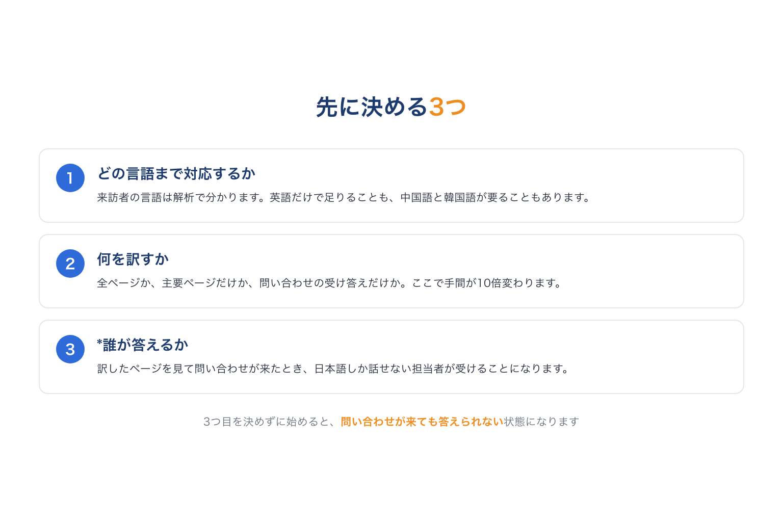 多言語対応で先に決める3つ