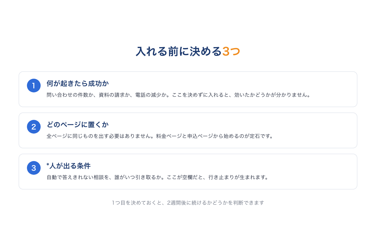 Web接客ツールを入れる前に決める3つ