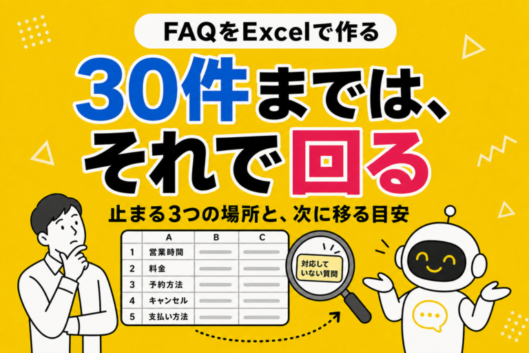 FAQをExcelで作ると、どこで止まるか
