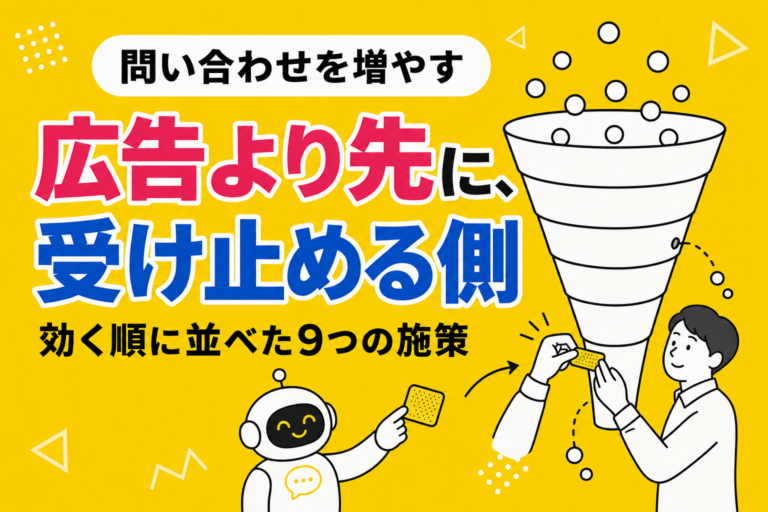 問い合わせを増やす施策｜効く順に並べる