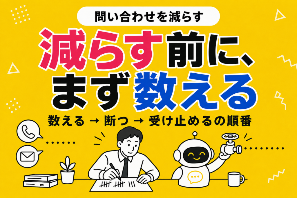 問い合わせ件数を減らす方法｜数える・断つ・受け止めるの順番