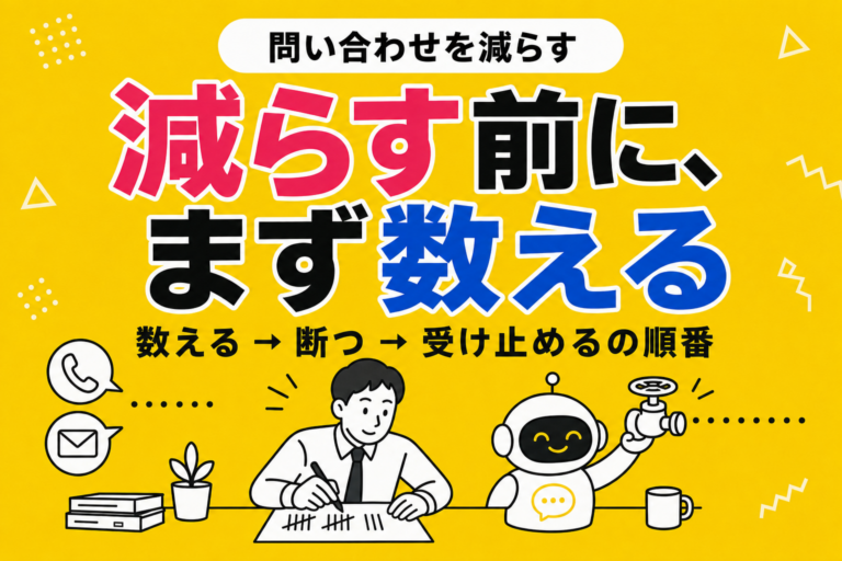 問い合わせ件数を減らす方法｜数える・断つ・受け止めるの順番
